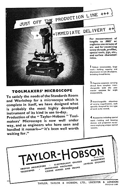 Taylor-Hobson Toolmakers' Microscope                             