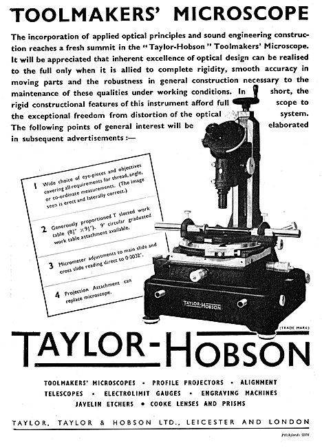 Taylor-Hobson Toolmakers' Microscope                             