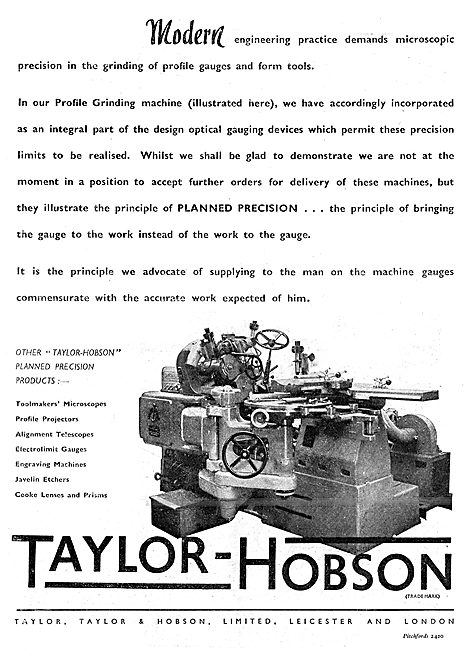 Taylor Hobson Engineering Inspection & Test Equipment 1943       