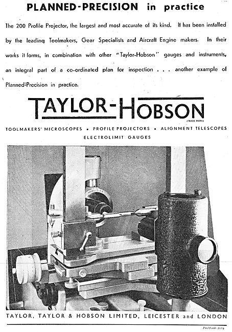 Taylor Hobson Engineering Inspection & Test Instruments 1943     