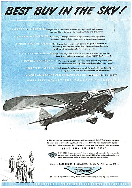 Taylorcraft Aircraft 1946                                        
