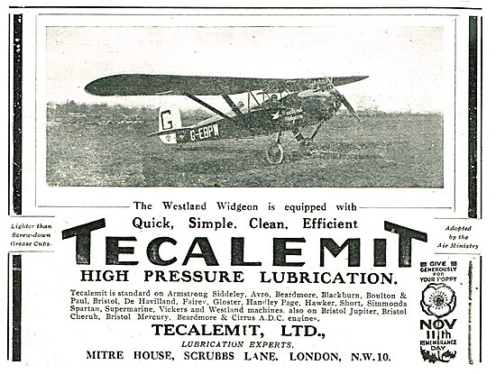 The Westland Widgeon Equipped With Tecalemit Lubrication         