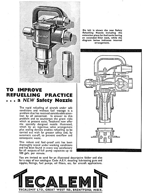 Tecalemit Aircraft Refuelling Safety Nozzle                      