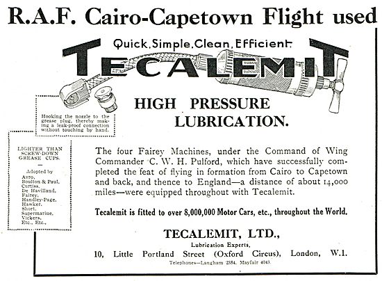 Tecalemit High Pressure Lubrication: Lighter Tha Screw-Down Cups 