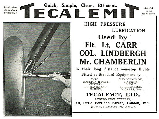 Tecalemit High Pressure Lubrication Gun Used By Col Lindbergh    