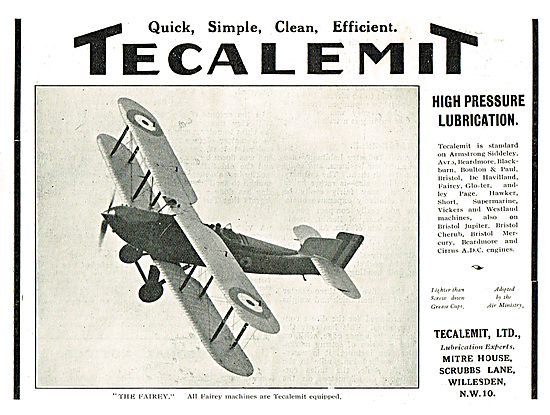 Fairey Aircraft Use Tecalemit High Pressure Lubrication          