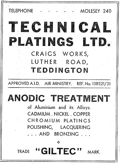 Technical Platings - Anodic Treatment                            