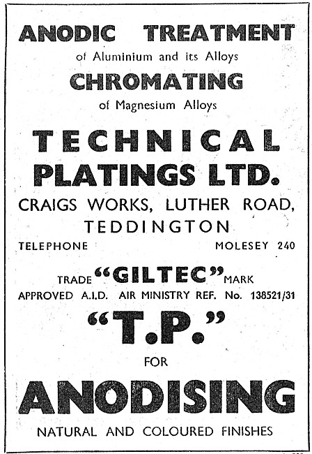 Technical Platings Anodic Treatment Chromating                   