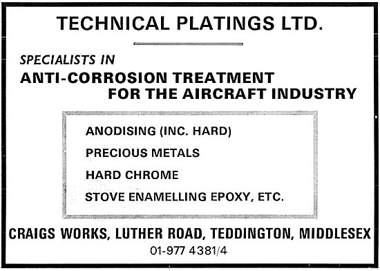 Technical Platings Anti-Corrosion Treatments For Aircraft        
