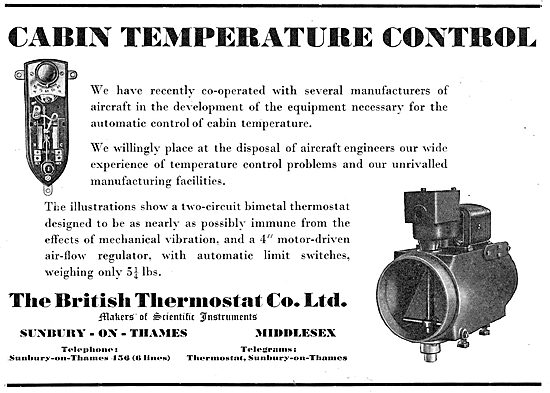 British Thermostat. Cabin Temperature Controls                   