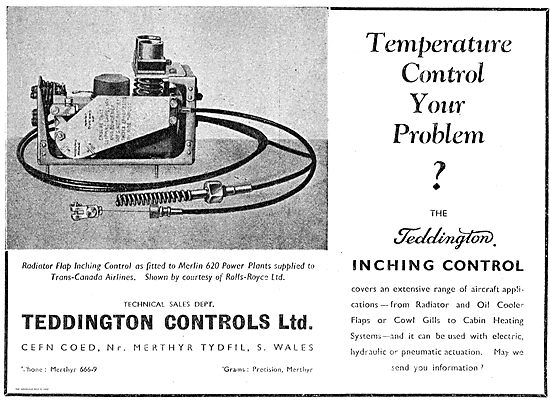 Teddington Controls Aero Engine Radiator Flap Inching Control    
