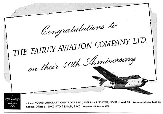 Teddington Aircraft Controls - Fairey 40th                       