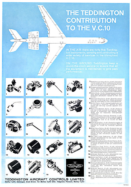 Teddington Aircraft Controls - Product Listing 1964              