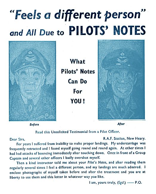 Tee Emm Pilots Notes Spoof Ads                                   