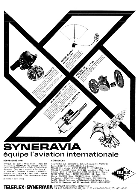 Teleflex Syneravia Aircraft equipment 1967                       
