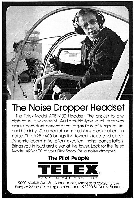 Telex Noise Dropper Headset  1976                                