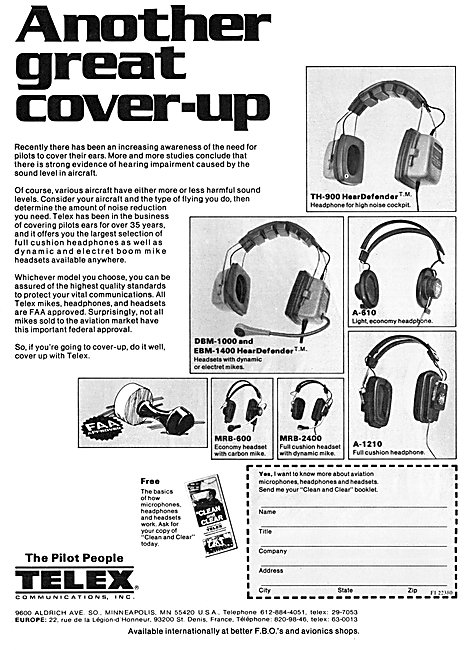 Telex Headsets 1980                                              