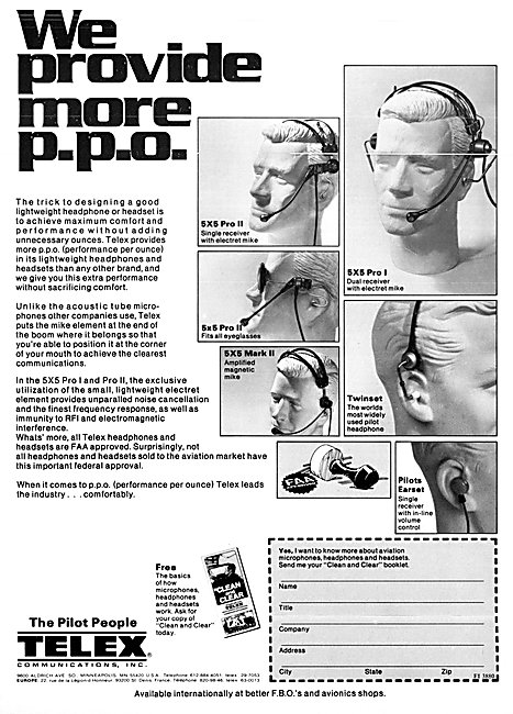 Telex Headsets                                                   