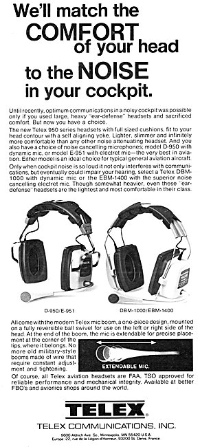 Telex Headsets - Telex 960 Headsets                              