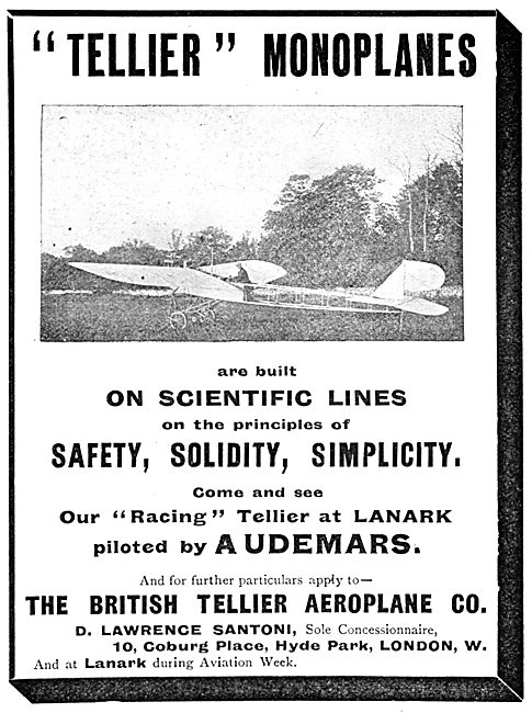 The British Tellier Aeroplane Co. Tellier Monoplanes             