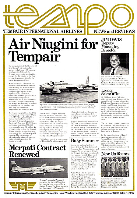 Templewood Aviation - Tempair International Airlines             