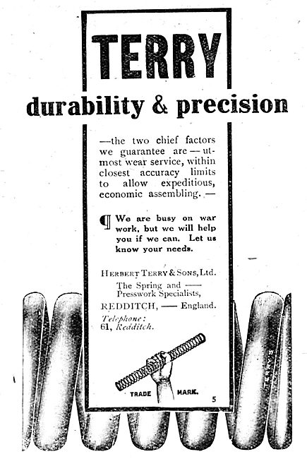 Terry's Springs & Presswork. 1917 Advert                         