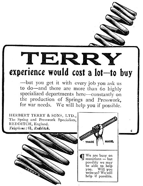 Terry's Springs & Presswork - WW1 Advert                         