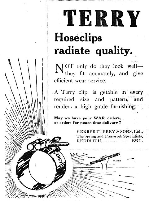 Herbert Terry, Redditch. Hose Clips For Aircraft                 