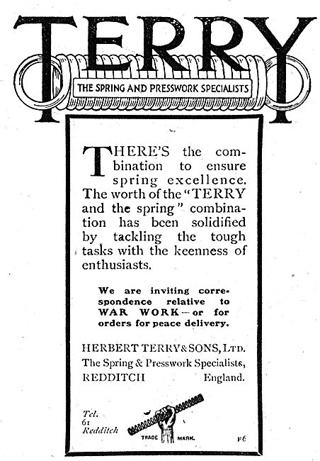 Herbert Terry, Redditch. Presswork & Springs For Aircraft        