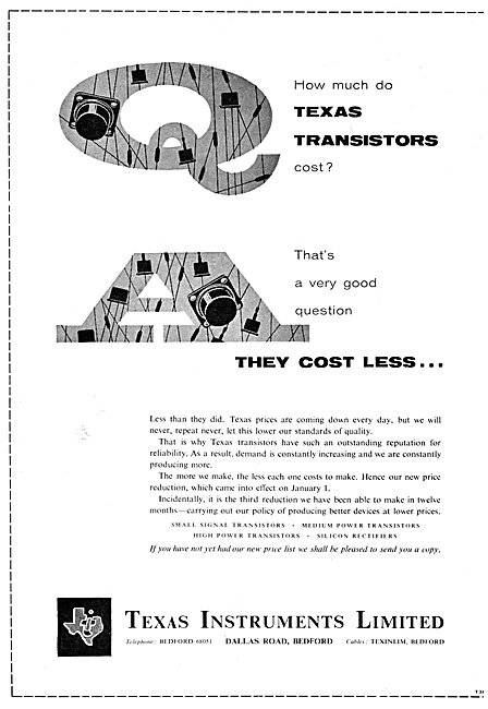 Texas Instruments Electronic Components 1959                     