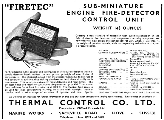 Thermal Control Firetec Engine Fire-Detector Control Unit        