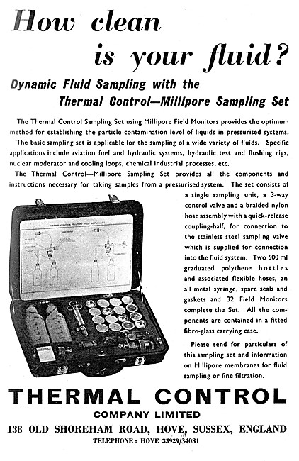 Thermal Control Millipore Fluid Sampling Equipment               