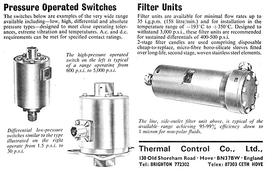 Thermal Control Pressure Operated Switches & Fliters             