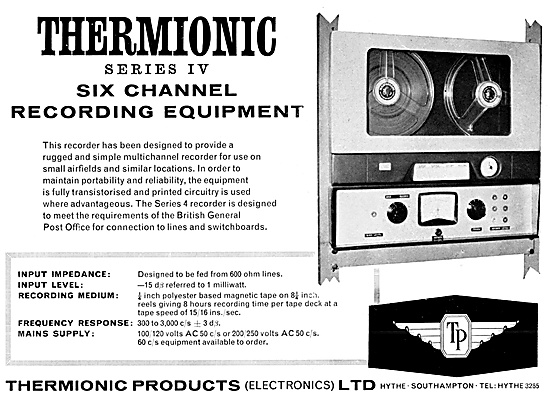 Thermionic Data Recording Equipment                              