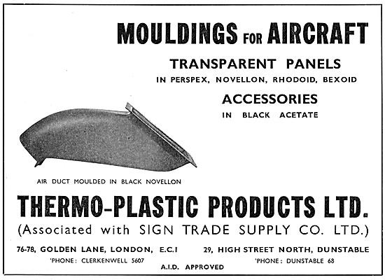 Thermo-Plastic : Fibre Glass Laminate. Mouldings For Aircraft    