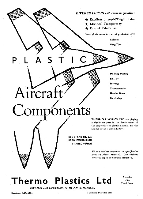 Thermo-Plastics : Plastic Aircraft Components 1958               