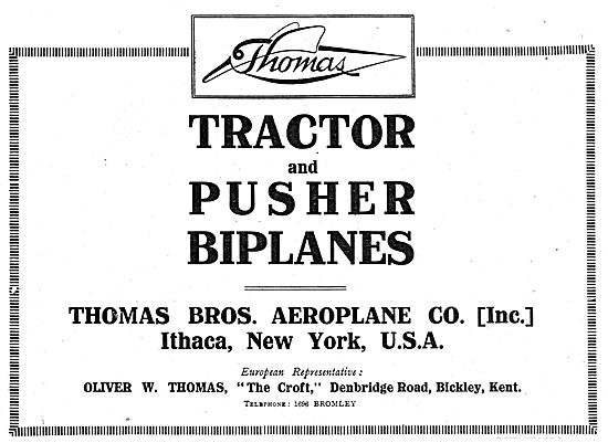 Thomas Bros Aeroplane Co. Tractor & Pusher Biplanes              