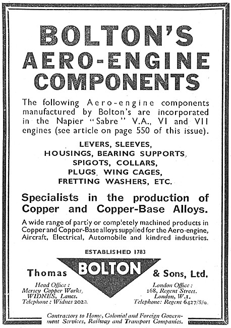 Thomas Bolton Aero Engine Components                             