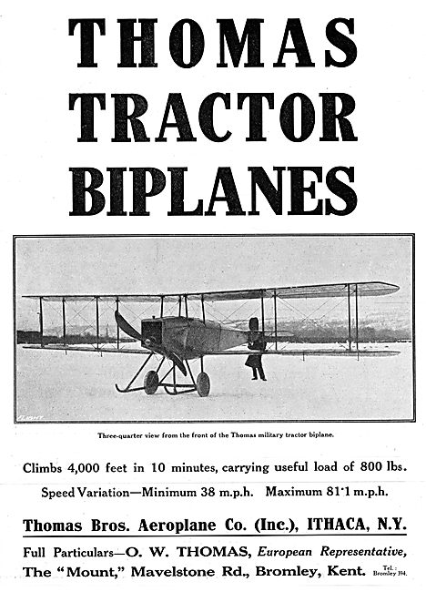 Thomas Brothers Military Tractor Biplanes - 1915                 