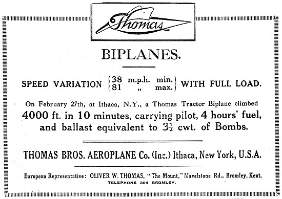 Thomas Brothers Aircraft 1915 Ithica                             
