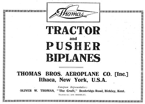 Thomas Tractor & Pusher Biplanes                                 