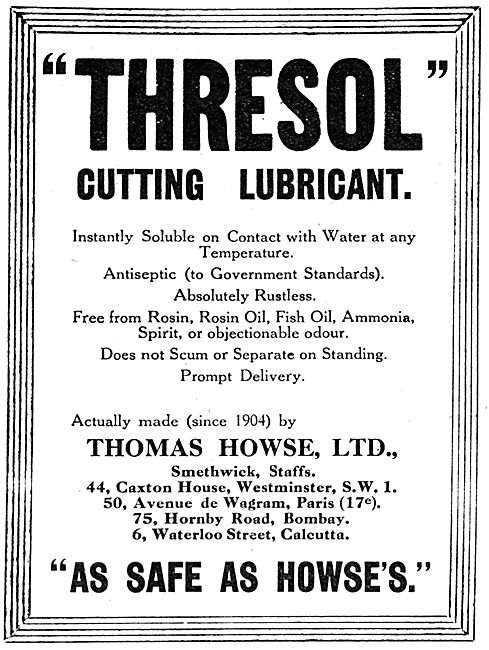 Thomas Howse Ltd - Machine Tool Cutting Lubricants               