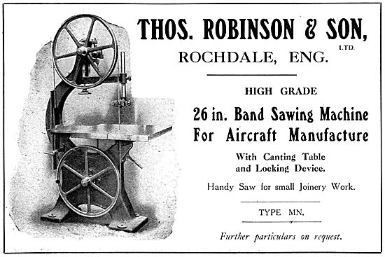 Thomas Robinson & Sons, WW1 Woodworking Machinery. 26