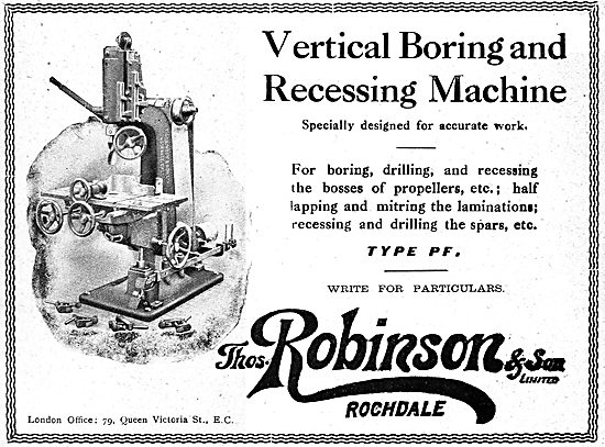 Thomas Robinson & Sons. ROchdale. Woodworking Machinery 1919     