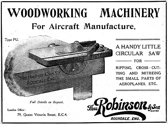 Thomas Robinson & Sons. Woodworking Machinery                    