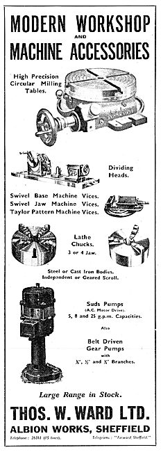 Thomas Ward. Albion Works, Sheffield. Machine Tool Accessories   