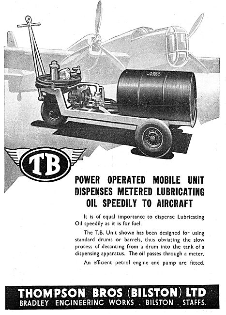 Thompson Brothers Mobile Oil Dispenser Unit - 1941 Advert        