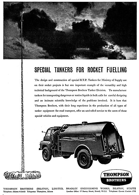 Thompson Brothers Rocket Refuelling Units - HTP Tankers          