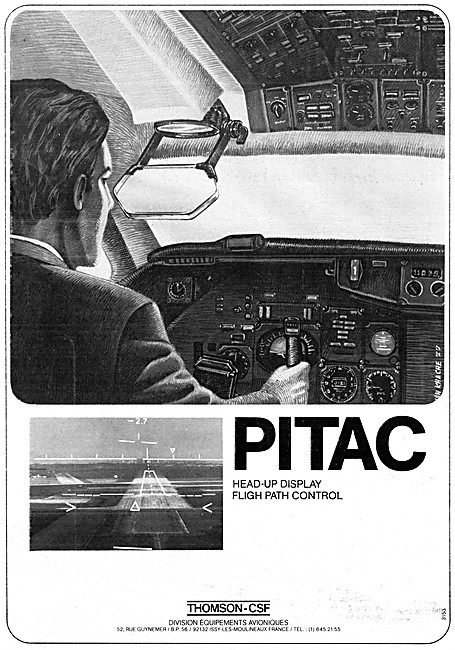 Thomson-CSF PITAC Head-Up Display Flight Path Control            