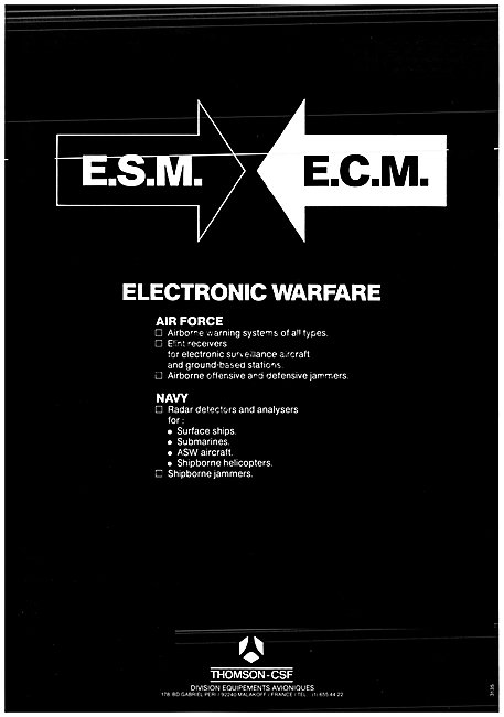 Thomson-CSF Electronic Warfare Systems ESM ECM                   